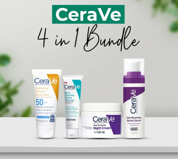 Cerave 4 In 1 Skincare Kit Night Cream | Sunblock | Cleanser & Serum For Radiant Skin