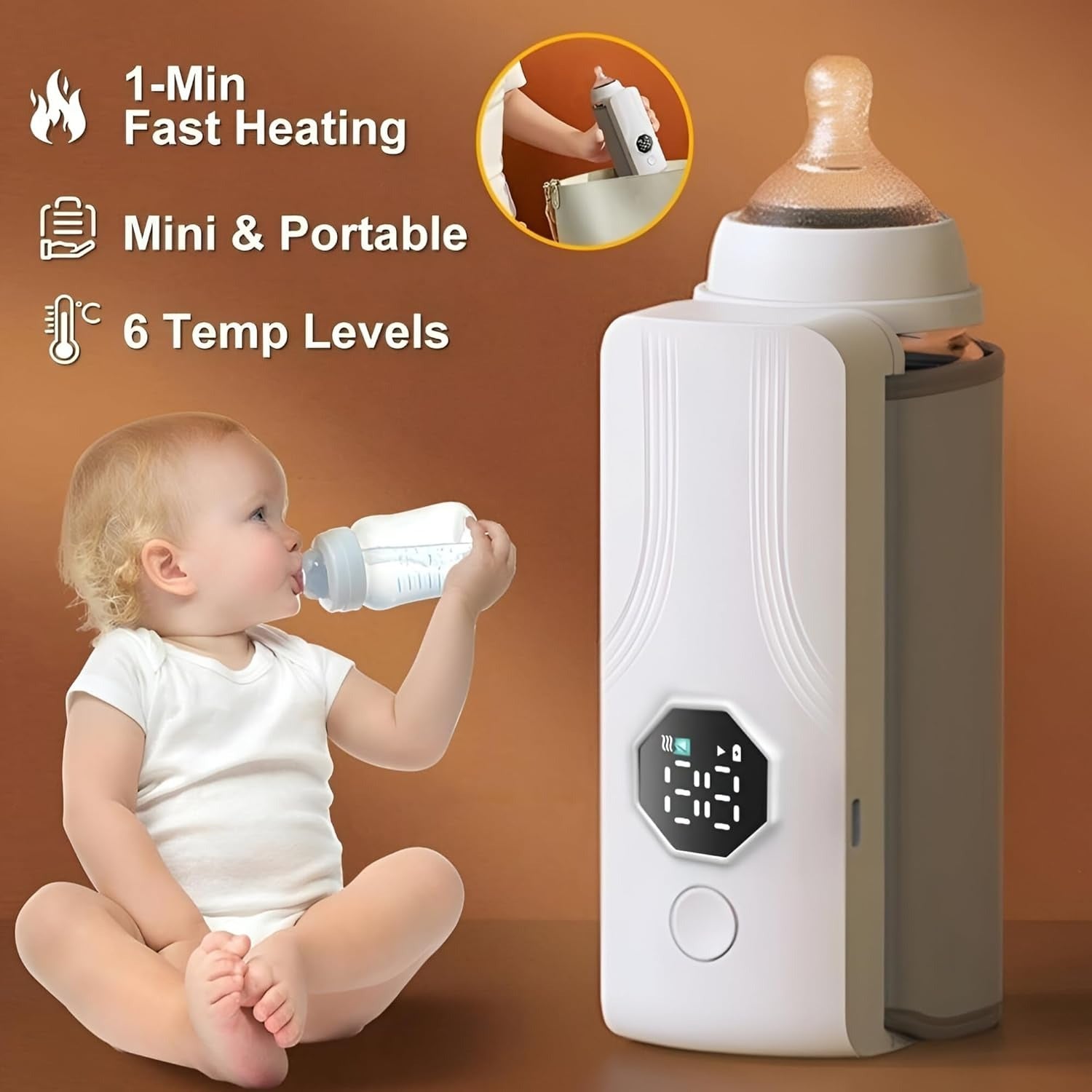 Portable Rechargeable Baby Bottle Warme