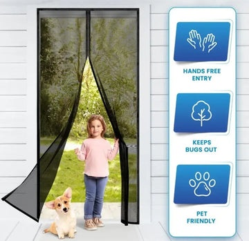 Hands-Free Retractable Magic Mesh Screen Door